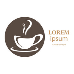 logo design of hot coffee in a glass with smoke