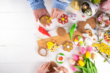 Easter cookies making background