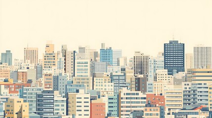 Obraz premium Cityscape panorama of numerous buildings.