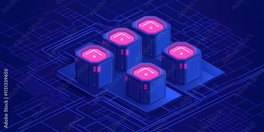 Aufkleber digital data centers with augmented reality flow diagrams and technology