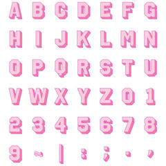 ピンクの立体アルファベット大文字