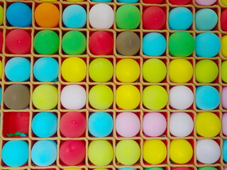 Multicolored inflatable balls in the attraction