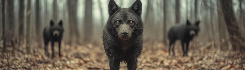 Animals mutated from radiation in a post-nuclear forest, nuclear bomb, eerie adaptation