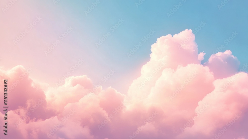 Poster a horizon filled with wispy clouds under the soft light of dusk, designed for delicate text placemen
