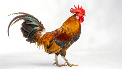 Fototapeta premium rooster isolated on plain white background