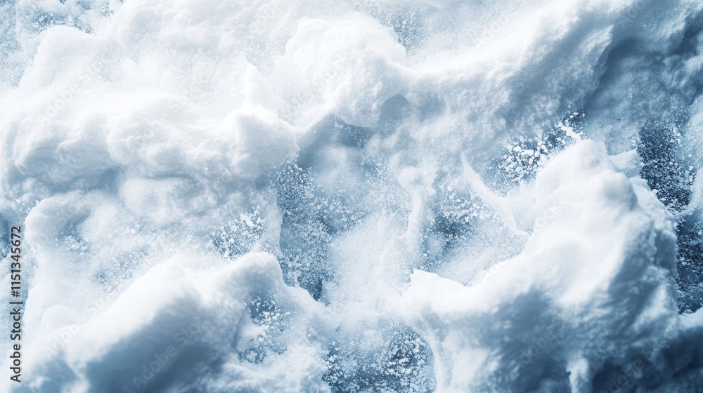 Poster abstract close up of snow melting, showcasing the intricate details and transformations as the snow 