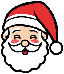 Santa Claus vector illustration logo design black and white background