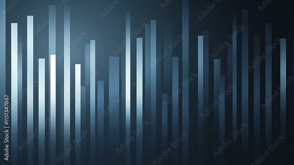 Poster Abstract bar graph, showing data points in varying heights and shades of gray and white.