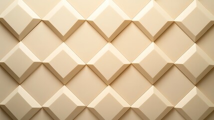 Fototapeta premium Abstract geometric pattern of light beige rhombus shapes.