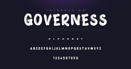 Vector brush style font, alphabet, and typeface