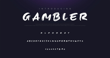 Vector brush style font, alphabet, and typeface