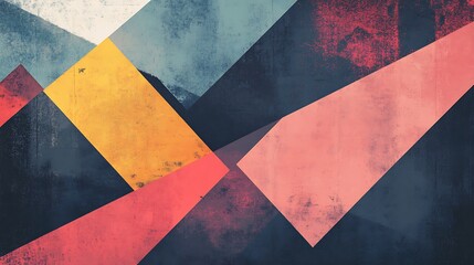 Abstract geometric design with textured shapes.