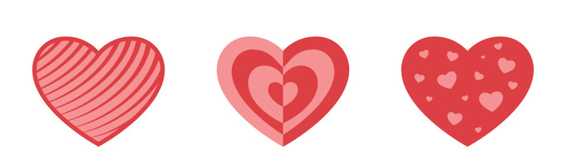 creative red hearts. love and romantic symbols. isolated vector elements for valentines day design