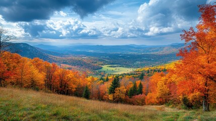 Fototapeta premium Scenic mountain vista with fall foliage