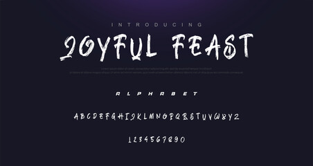 Vector brush style font, alphabet, and typeface