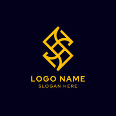 Beautiful luxury letter SS monogram in infinity shape, elegant circular letter S and S logo template