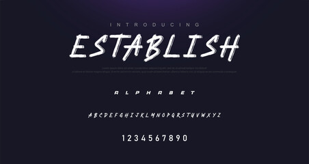 Vector brush style font, alphabet, and typeface