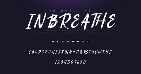 Vector brush style font, alphabet, and typeface