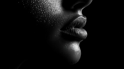 Silhouette of lips whispering, with soft shadows creating an air of intimacy and mystery.