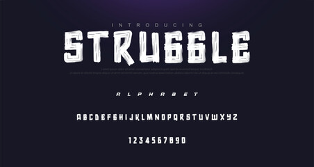 Vector brush style font, alphabet, and typeface