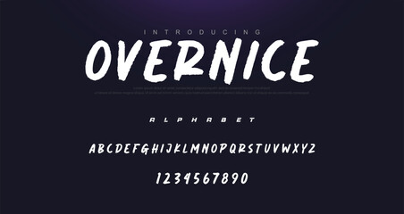 Vector brush style font, alphabet, and typeface