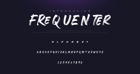 Vector brush style font, alphabet, and typeface