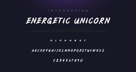 Vector brush style font, alphabet, and typeface