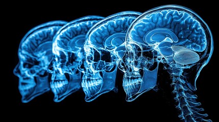 Detailed X-ray Visualization of Human Brain and Spine in Multiple Perspectives