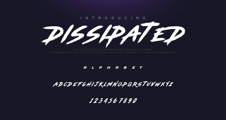 Vector brush style font, alphabet, and typeface