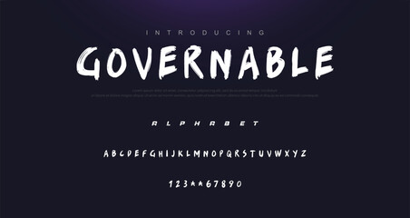 Vector brush style font, alphabet, and typeface