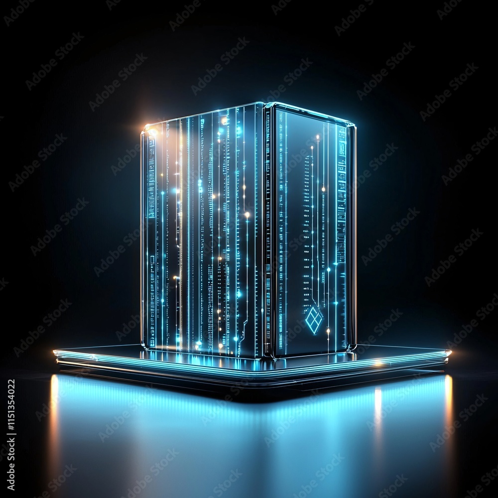 Poster advanced ai-driven security systems protecting digital health records, a sleek futuristic data vault
