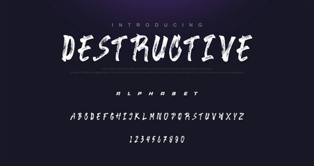 Vector brush style font, alphabet, and typeface