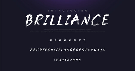Vector brush style font, alphabet, and typeface