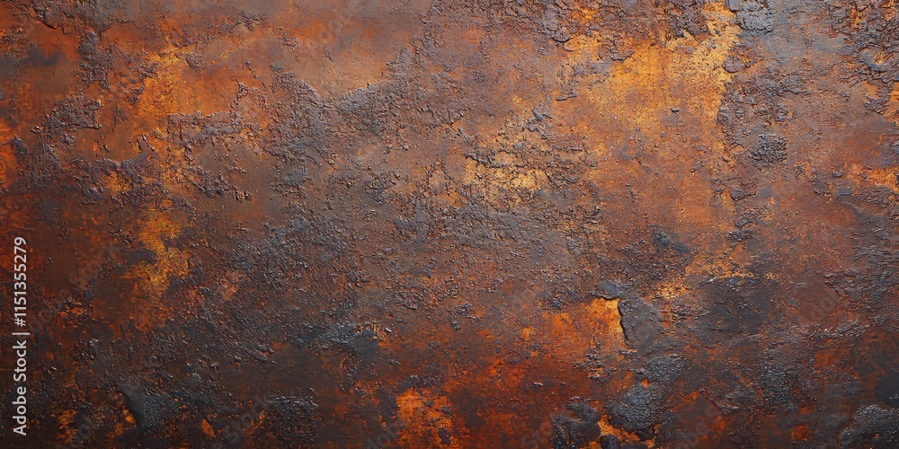 Poster old rusty background texture features a flat surface of iron sheet, showcasing unique characteristic