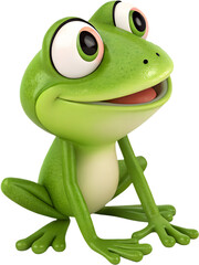 Fototapeta premium Cute cartoon frog clipart perfect for playful designs and fun projects.