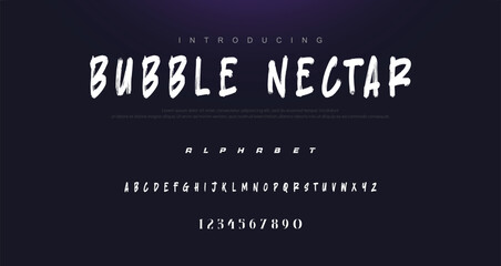Vector brush style font, alphabet, and typeface