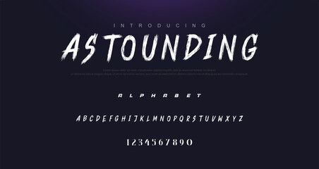 Vector brush style font, alphabet, and typeface