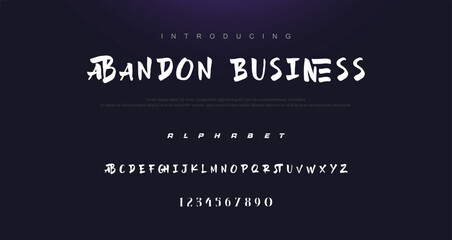Vector brush style font, alphabet, and typeface