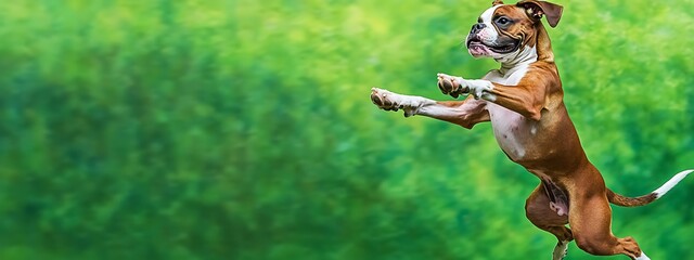 Boxer Dog Jumping in the Air.