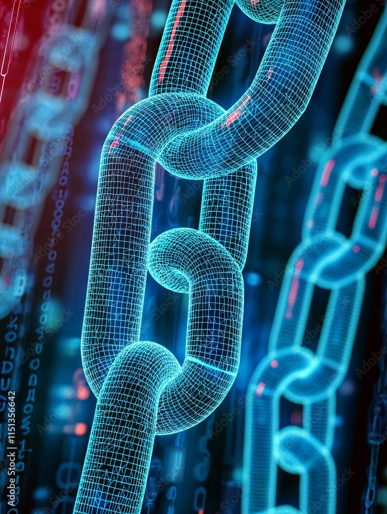 Poster an abstract representation of health information connected through a secure blockchain network