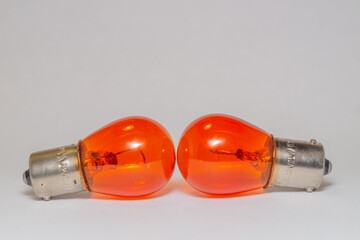 Car lamps on white background