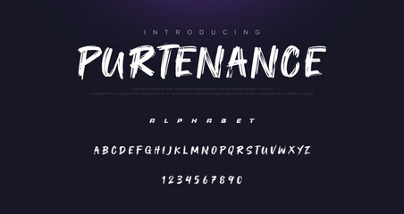 Brush Font. Hand Lettering Sketch Font. Vector Alphabet