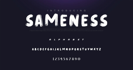 Brush Font. Hand Lettering Sketch Font. Vector Alphabet