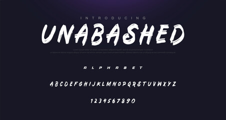 Brush Font. Hand Lettering Sketch Font. Vector Alphabet