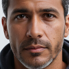 Fototapeta premium Latin American Man Against White Background 