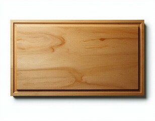 Smooth rectangular wooden sign with grain texture on a white background