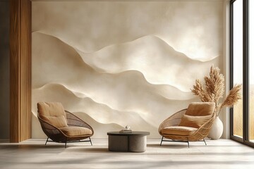 an abstract wallpaper showcasing organic lines and flowing shapes, creating a soothing, textured background that enhances any contemporary space with elegance and modernity