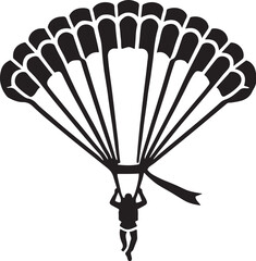Parachute Silhouette Vector Icon - High-Quality Illustration for Design Projects

