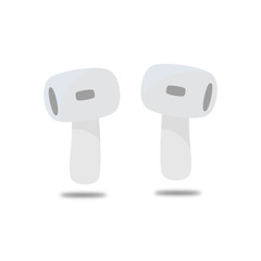 Wireless earphones icon, simple flat style, illustration, logo sign symbol pictogram template, for ui or ux isolated on white for mobile app, editable