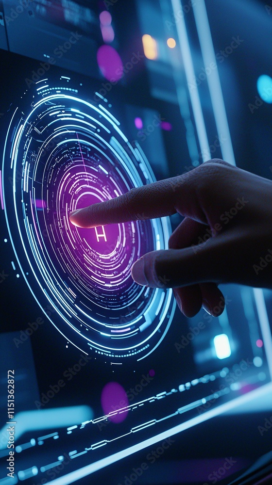 Aufkleber a vibrant editorial image showcasing a futuristic health data access terminal being used by a health